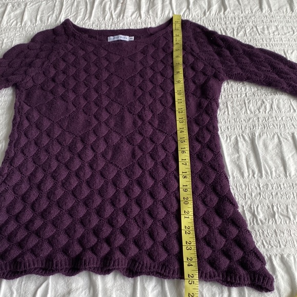 Alfred Sung scalloped knit plum coloured long sleeved sweater. Medium.💜 - Picture 7 of 10
